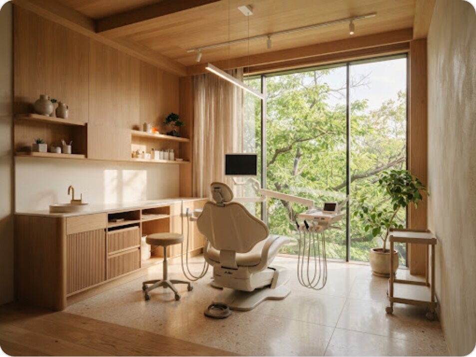 Bright modern dental treatment room